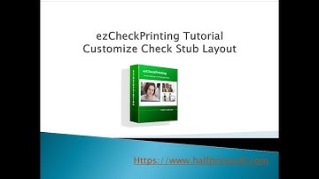 How to Customize Check Stub Layout
