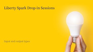 Input & Output Types - Liberty Spark drop-in session | Netcall