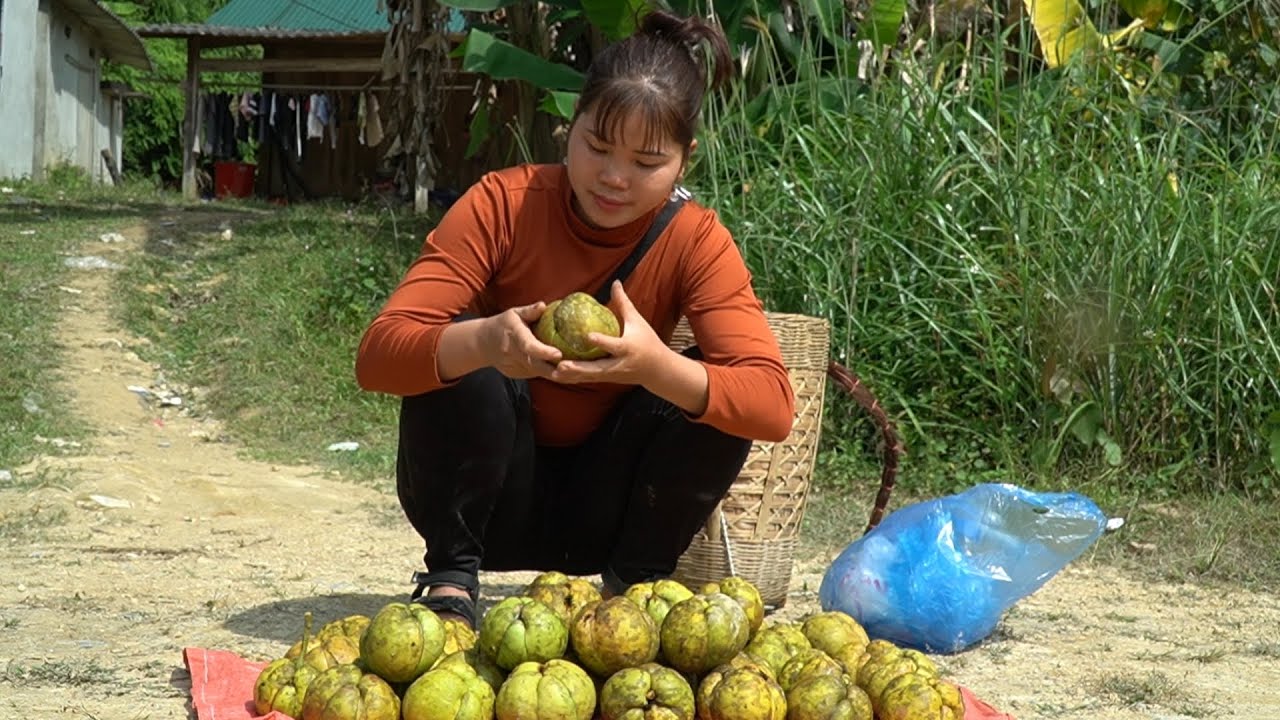 Climb trees to pick fruit to sell for money, feed ducklings and plant chives