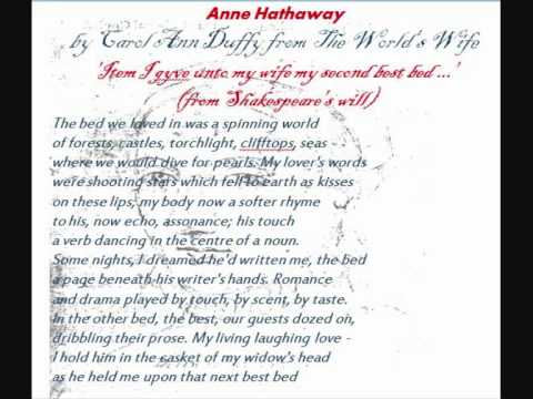 anne hathaway by Carol Ann Duffy Reading only