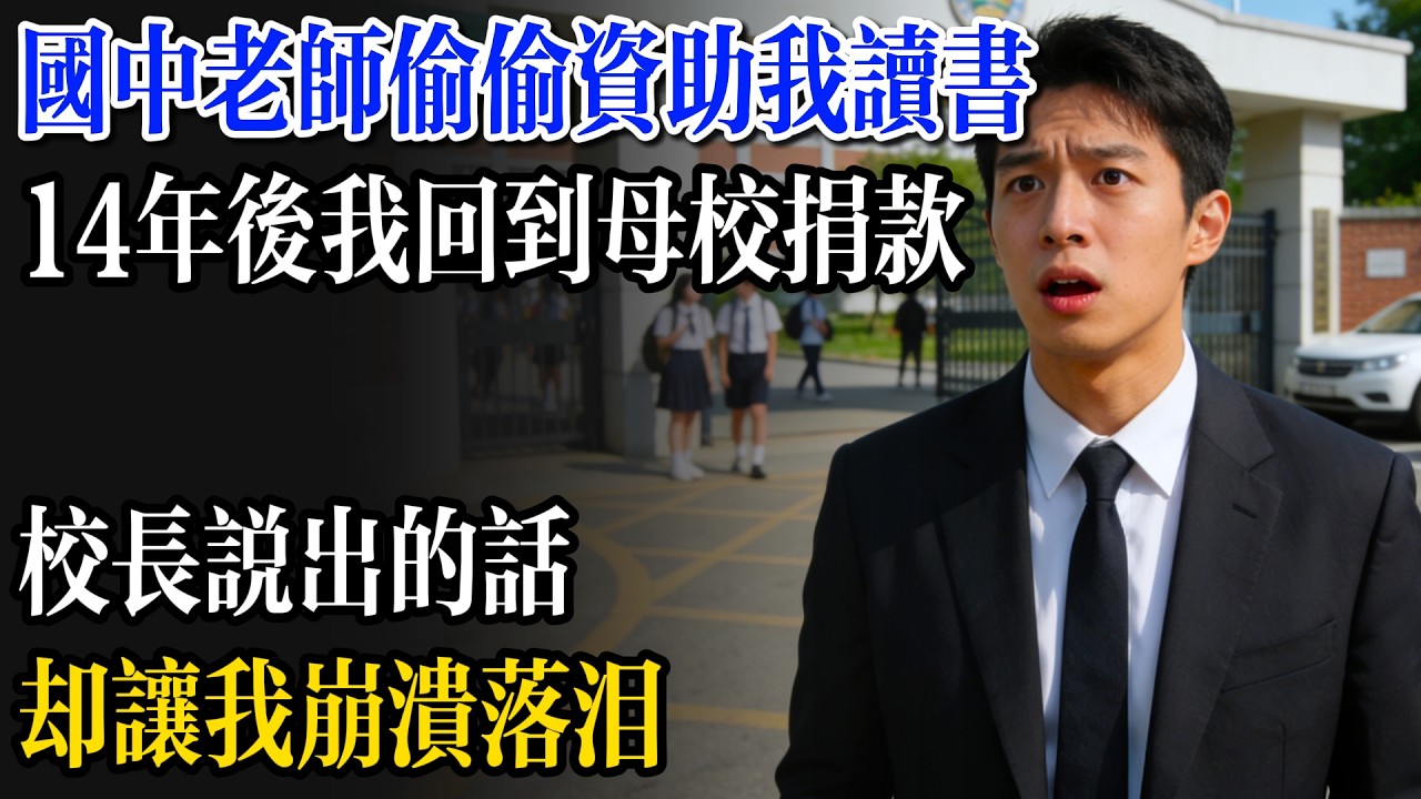 國中老師偷偷資助我讀書，14 年後我回到母校捐款，校長說出的話，卻讓我崩潰落淚