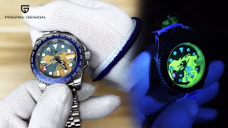 PAGANI DESIGN PD1758 New Men's Automatic Watches NH34 GMT 40mm Wrist Watch with Map Dial