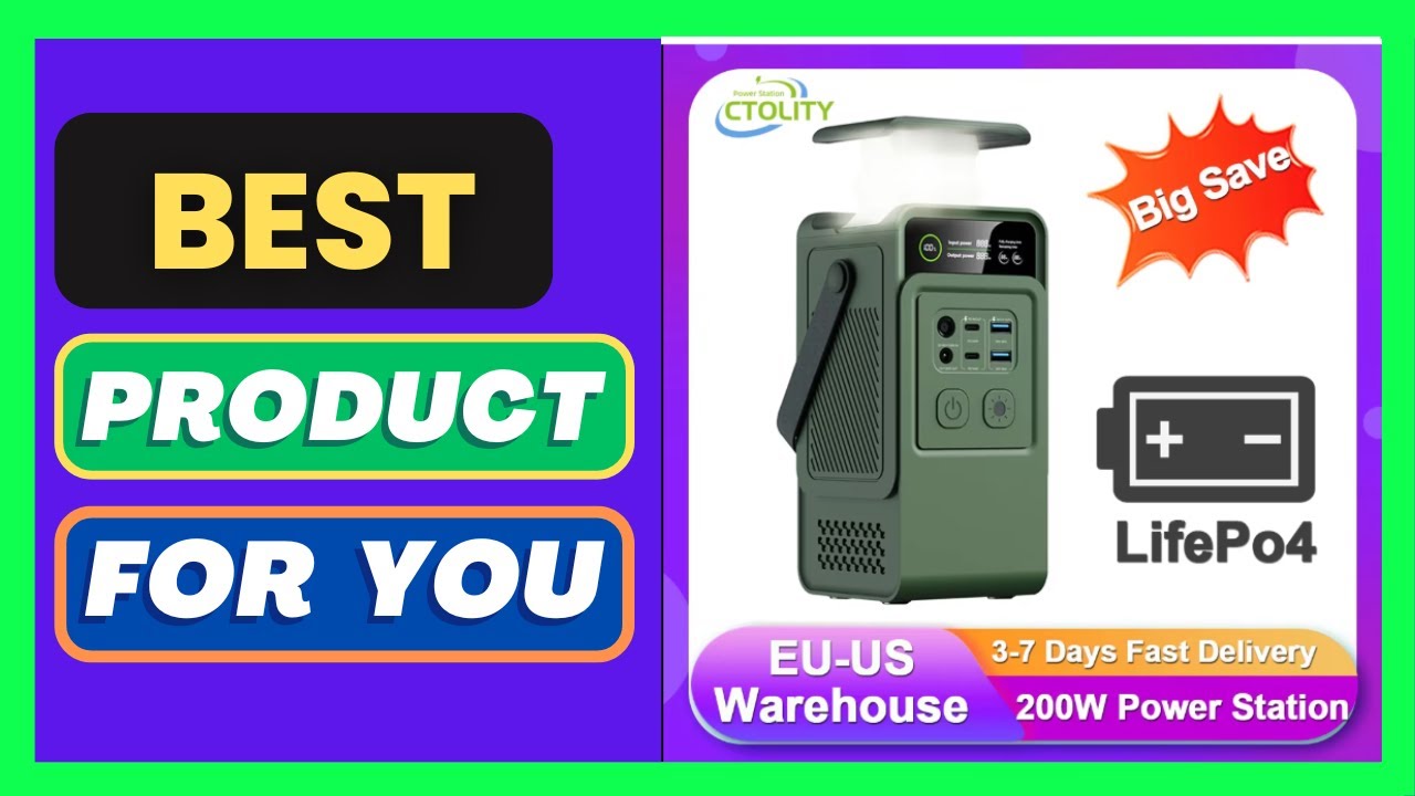 CTOLITY 200W Portable Power Station 192Wh
