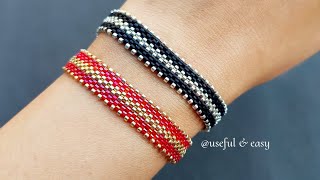 HANDMADE BRACELET/SEED BEAD BRACELET TUTORIAL/ZIPPER BRACELETS/ Useful &amp; Easy