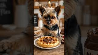 Mano’s Waffle Masterpiece #ai #aidog #aivideo #yorkie #yorkshire #funny #cutedog #heart