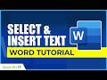 Microsoft Word 365 Essentials: Selecting and Inserting Text