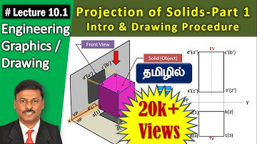 Projection of Solids (Tamil)| Part 1-Intro & Drawing procedure | Lecture 10.1 | Engineering Graphics
