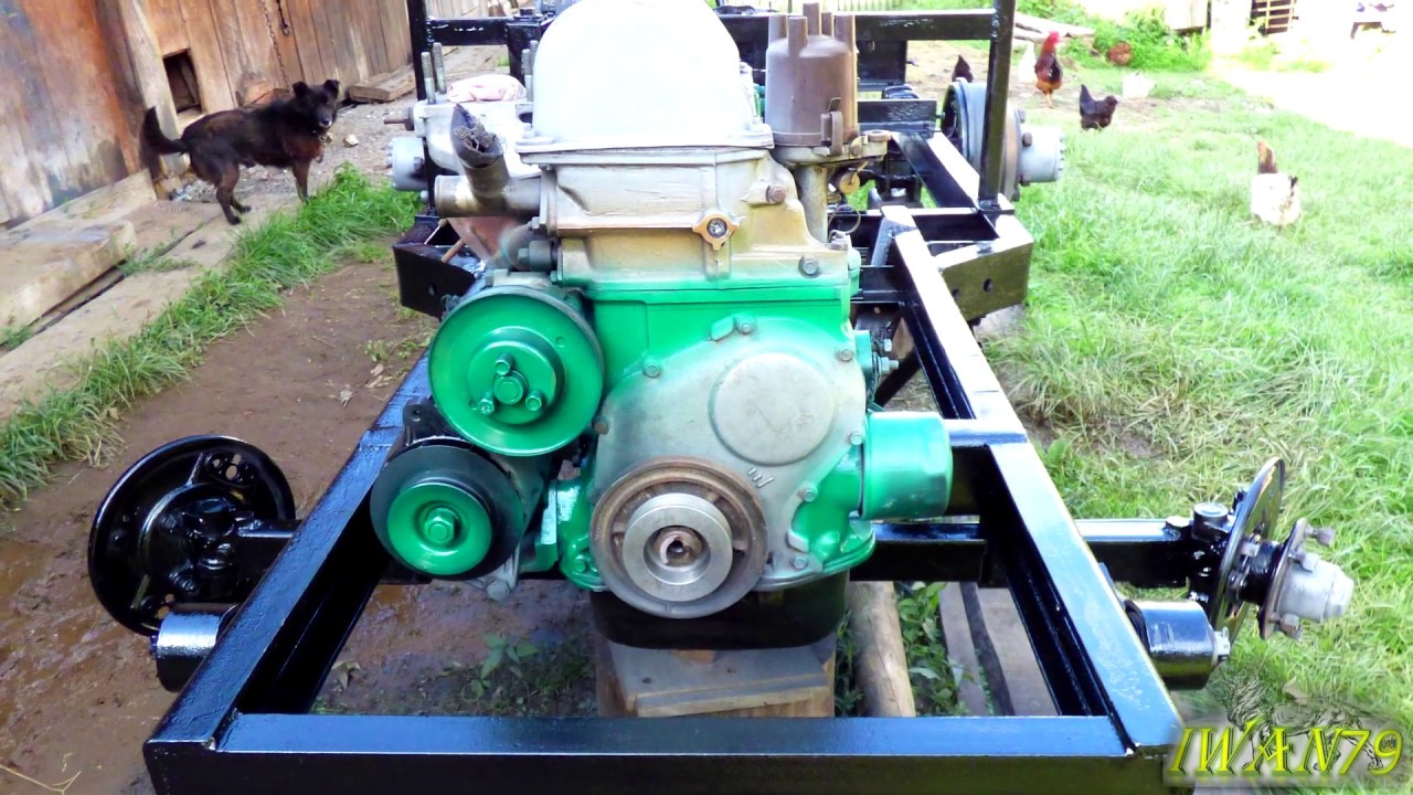 Саморобний трактор з двигуном від класики ВАЗ 21011 - YouTube