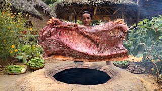 I caught a giant wild boar and cooked it in a large oven, Vàng Hoa