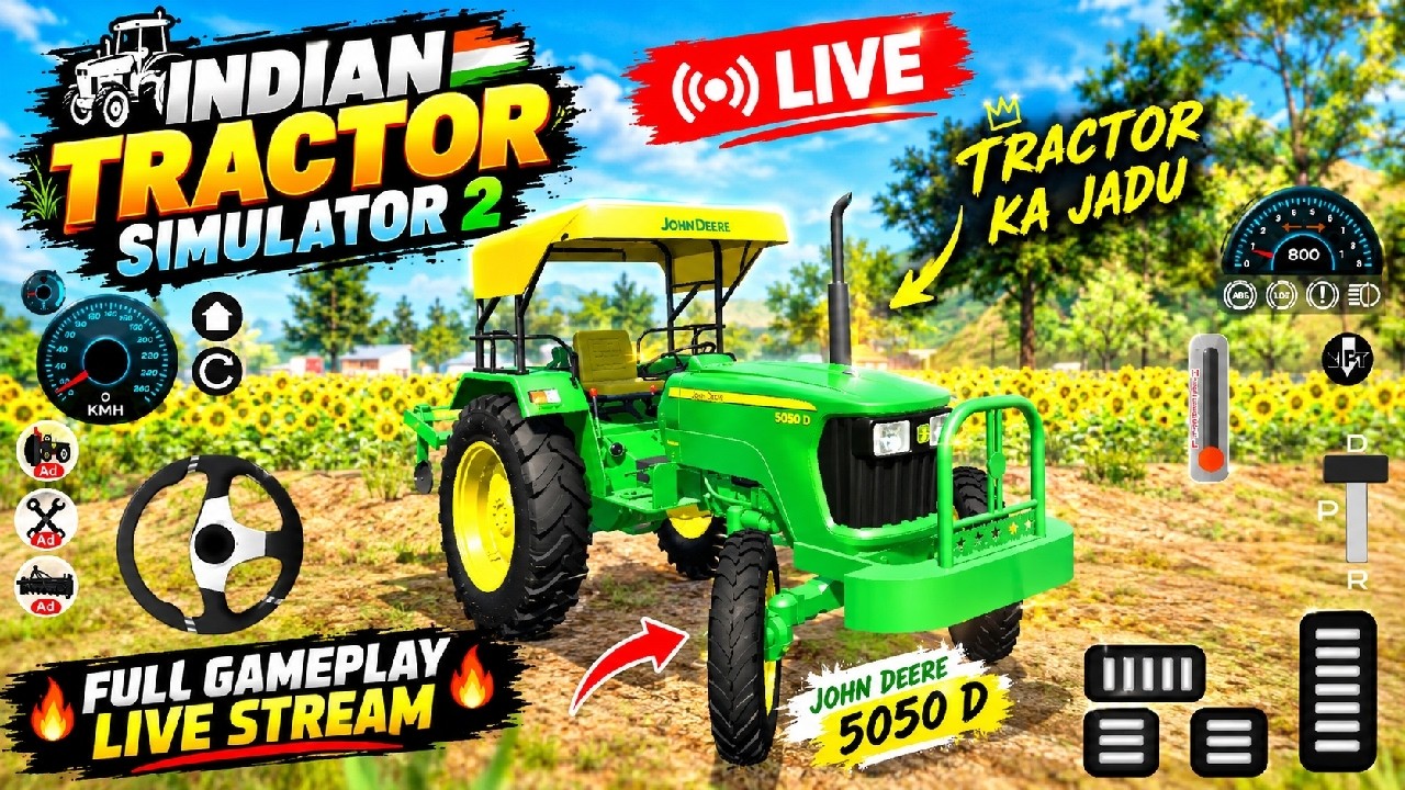 John Deere 5050 4X4 Tractor+ Cultivator Indian Tractor Simulator 2 ...
