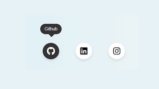 Social Media buttons hover effects in html and css. | Button tooltip