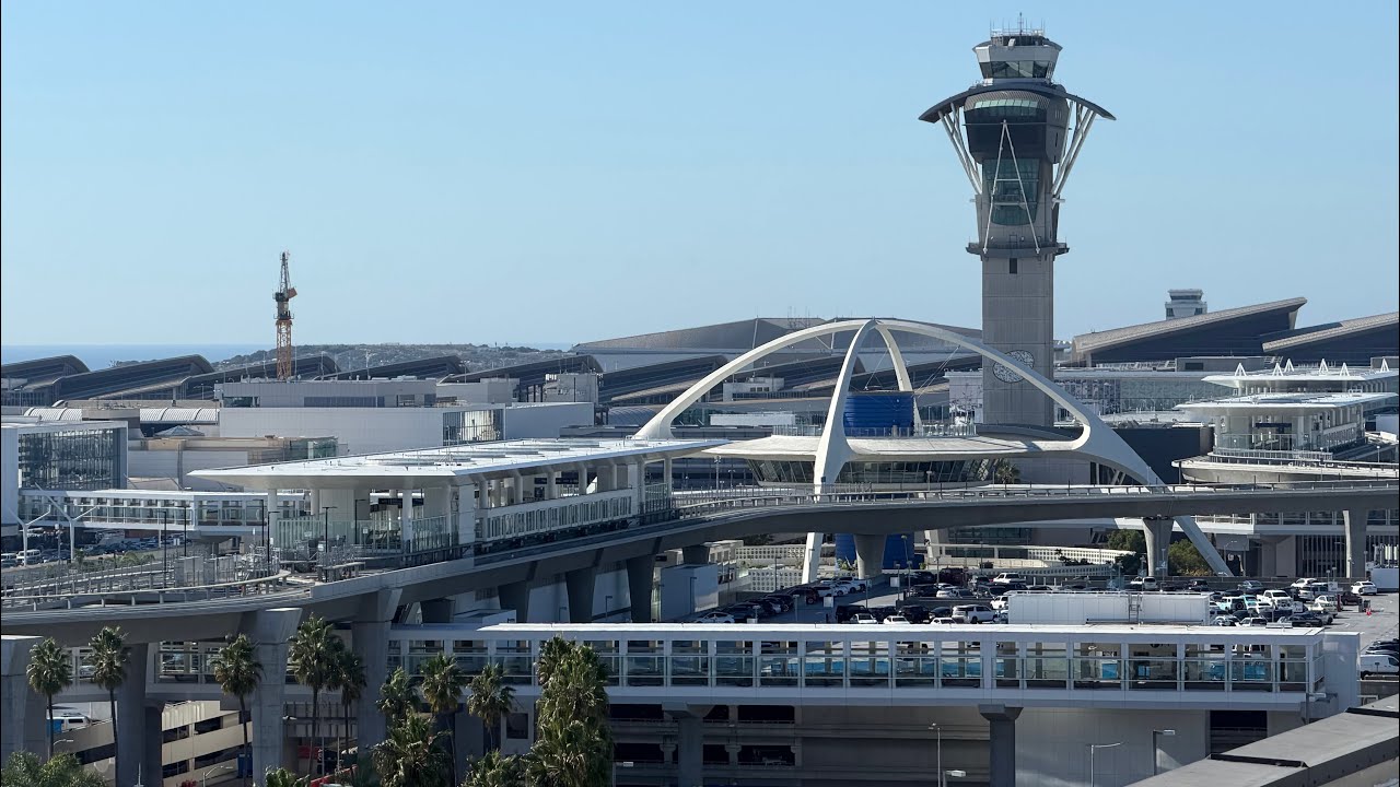 Пешеходная схема проезда от отелей аэропорта Лос-Анджелеса (LAX) до терминалов (TBIT) - Hyatt Reg...