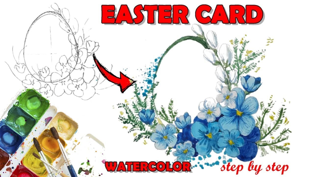 Easter Cards in Watercolor Quick and Easy for beginners / Easter Cards ...