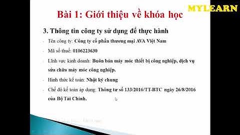 Bài 1 Khóa học thực hành kế toán thương mại dịch vụ trên excel
