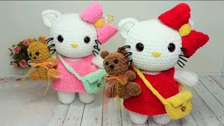 картинка: МК HELLO KITTY И МИНИ-МИШКА ❤ 4-Я ЧАСТЬ (бантик, платье, сумочка)