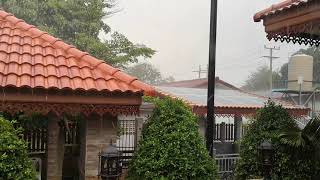 ແຜງໂຊລາເຊວເຈີພາຍຸຫມາກເຫັບ / แผงโซล่าเซลล์ เจอ พายุลูกเหับ / Solar panels encounter a storm