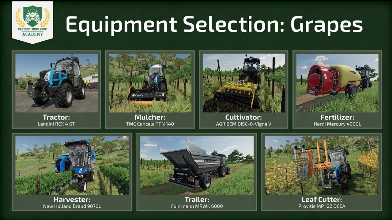 i Spend $633000 FS23 Grape Farming Setup Complete 🍇 | All Machines Bought | Full Vineyard 