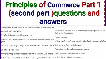 Principles of Commerce Part 1| 2nd Part | I.Com Guess Paper 2025|Important Questions for Annual Exam