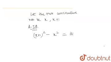 "The difference between   the squares of two consecutive numbers is 31. Find the numbers."