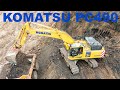 Komatsu pc490lc on a bulk earthmoving project  komatsu earthmoving