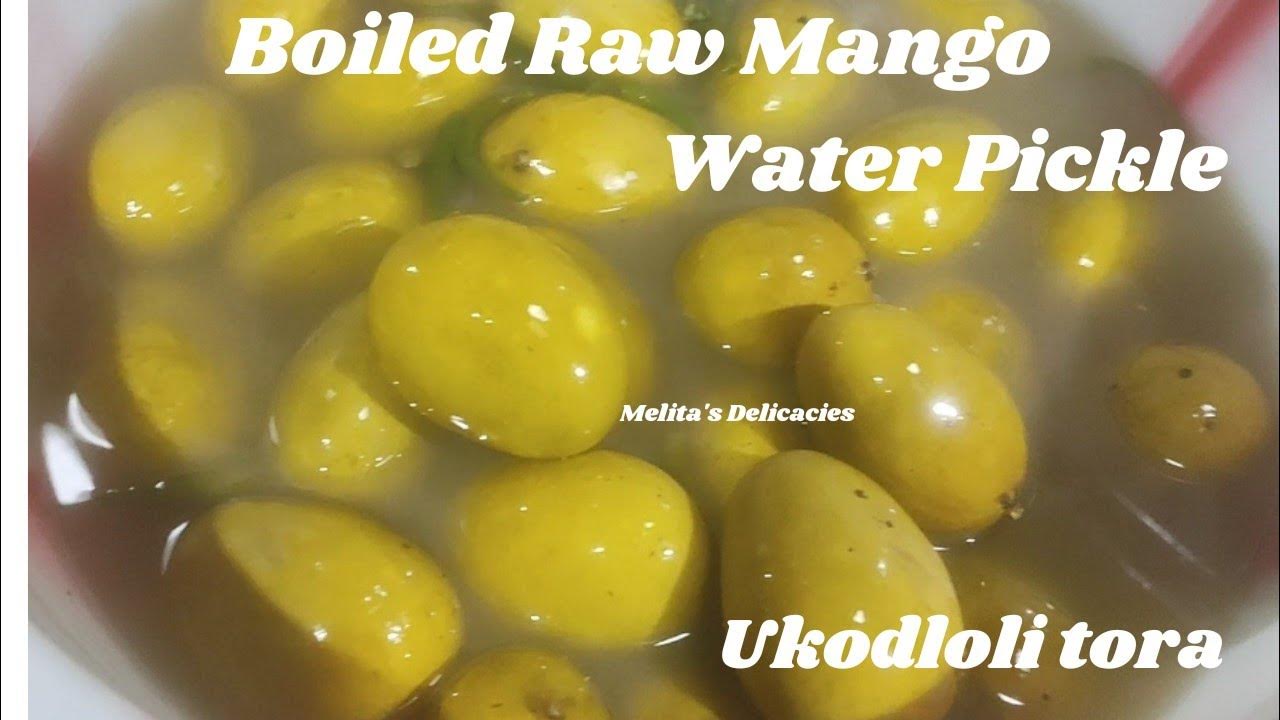 Boiled Raw Mango Water PicklePickled Raw Mangoes in Brine How to