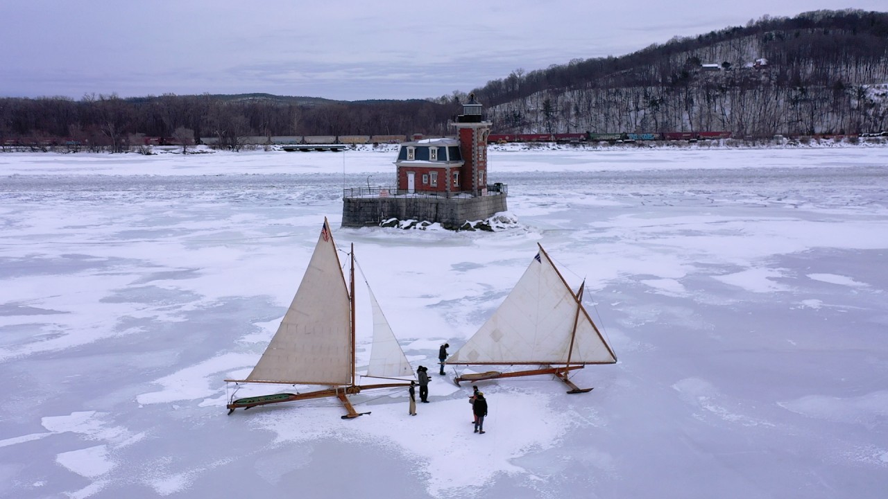 Ice Boats Hudson River Near Athens, New York Feb 2026