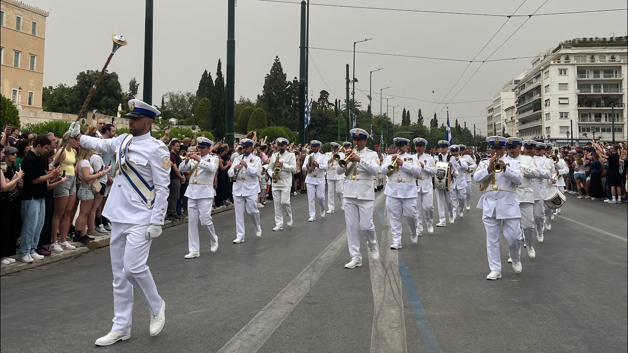 Hellenic Navy Band - Greek Evzone Changing the Guard Athens Sunday 25th May 2025