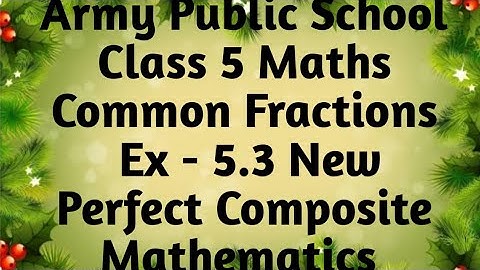 APS Class  5 Maths Unit Common Fractions Ex - 5.3 New Perfect Composite Mathematics