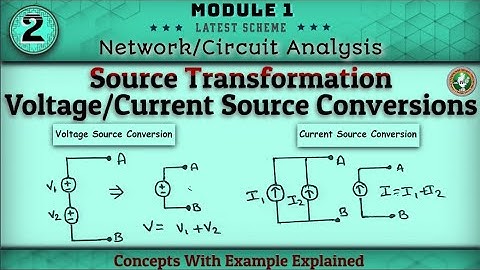 2.Source Transformation All Voltage/Current Source Conversion Explained 3rd Sem ECE Latest Schem VTU