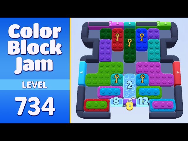 Color Block Jam Level 734 | Every Puzzle Solved! 🎯 - YouTube