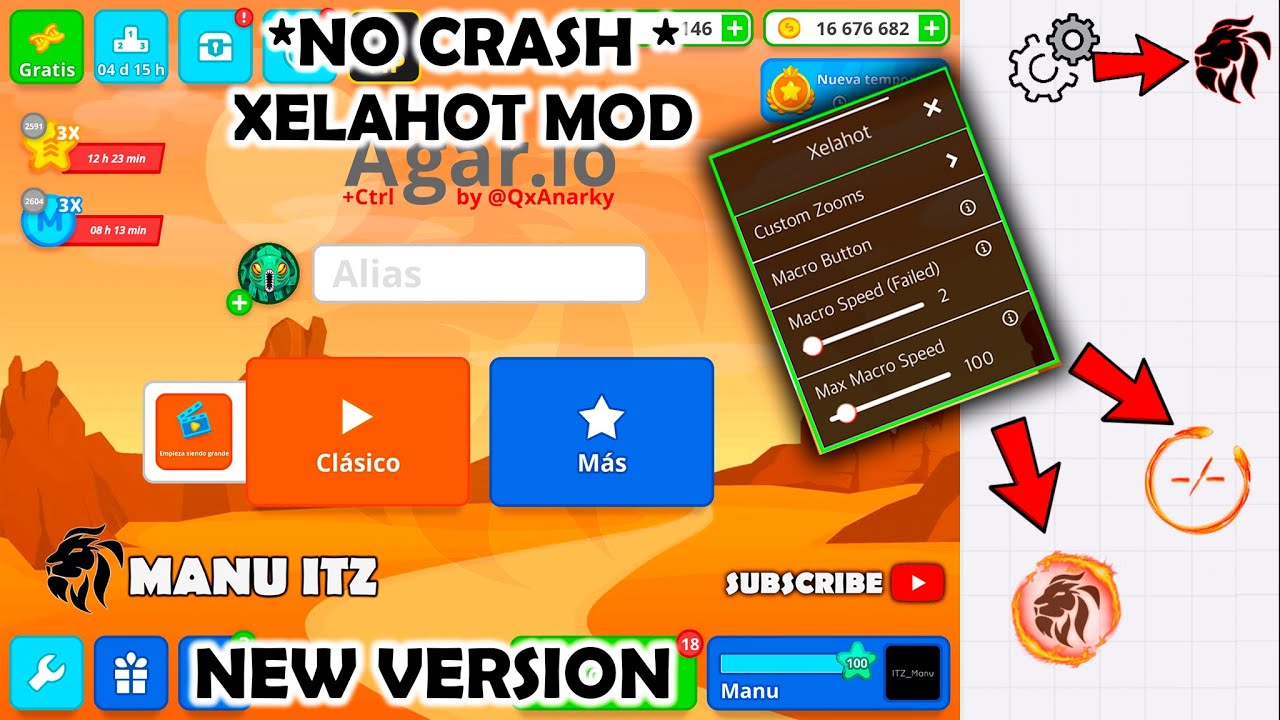 XELAHOT MACRO AND ZOOM TUTORIAL - NEW MOD - NO JAILBREAK - NEW VERSION  2.26.0 - AGAR.IO MOBILE 