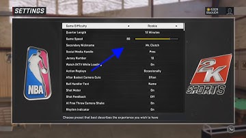 NBA 2k17 how to change your game speed!!
