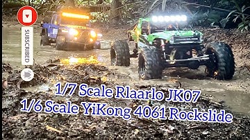 1/6 Scale YiKong 4061 RockSlide 1/7 Scale Rlaarlo JK07 Rubicon Jeep 4x4 Offroad RC Crawler Extreme