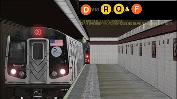OpenBVE Special: D Train To Forest Hills-71 Av Via 4 Av/Bway/Qns Blvd Lcl (R160B Alstom)