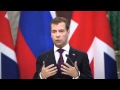 President Medvedev and PM Cameron&#39;s press conference in Moscow