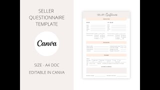 Editable Seller Questionnaire Template