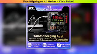 I2C C09 Waveform Ammeter 0-40V Input Dual Channel Voltage Current Tester 4 Inch HD Display Fast
