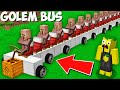 Where is THIS LONGEST IRON GOLEM BUS WITH VILLAGERS GOING in Minecraft ? NEW LONG IRON GOLEM BUS !