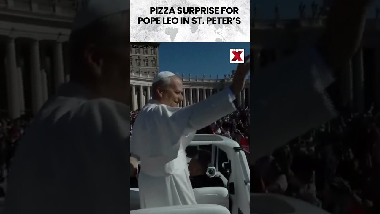 Unexpected Pizza Delivery To Pope Leo S Popemobile Shorts Trending NewsX World