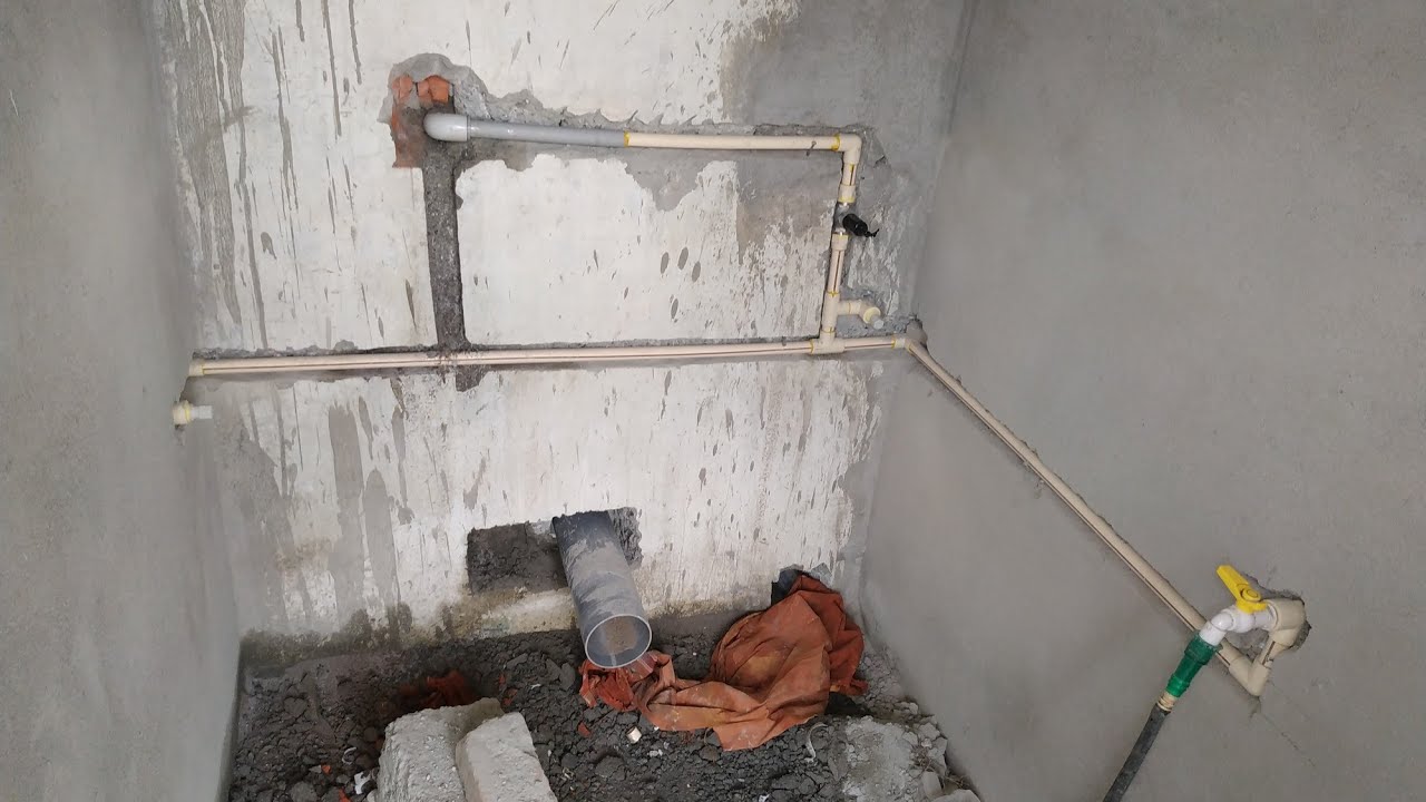 CPVC OPEN PIPING IN BATHROOM open plumbing work hot water pipe