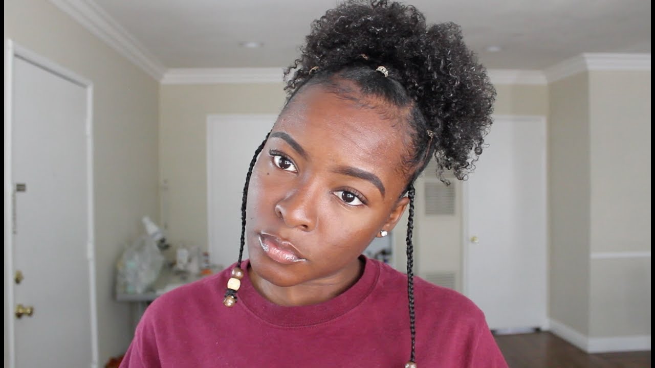 cute & easy natural hair style with rubber bands