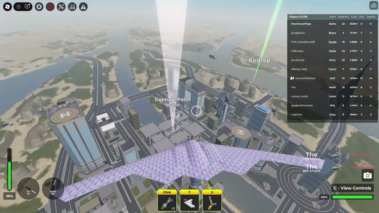 Destroying server with Spin Wheel vehicles in War Tycoon
