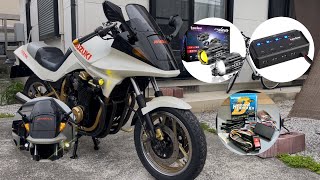 SUZUKI  GSX750S3  3型　KATANA  カタナKaedear(カエディア) バイク フォグランプ LED バイク 電源 リレー  ディトナハザードキット取り付け。