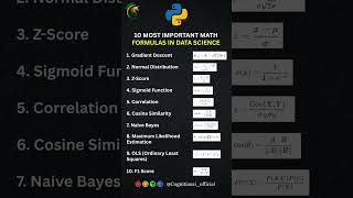 10 Most Important Math Formulas in Data Science (Must Know!) | Data Science Math Formulas
