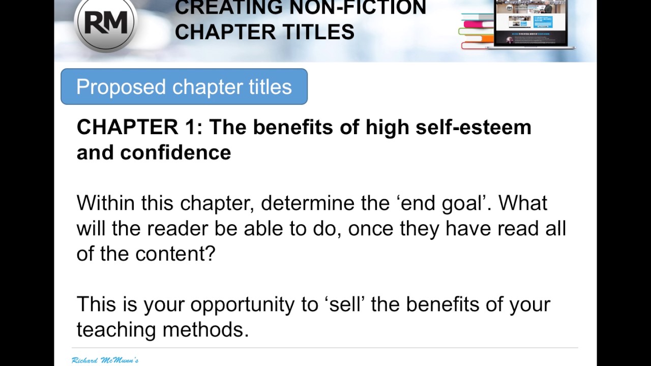 CREATING NONFICTION BOOK CHAPTER TITLES - YouTube