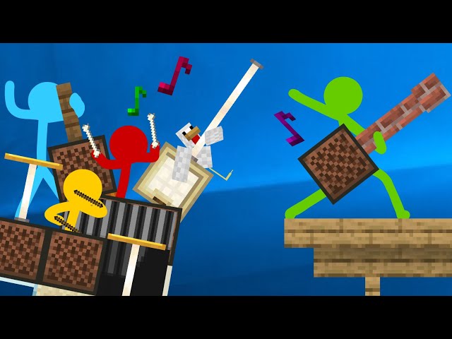 Note Block Battle - Animation vs. Minecraft Shorts Ep 16 (Music by AaronGrooves) class=