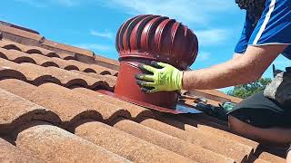 How to install a spinning roof vent or whirly bird on a tiled roof