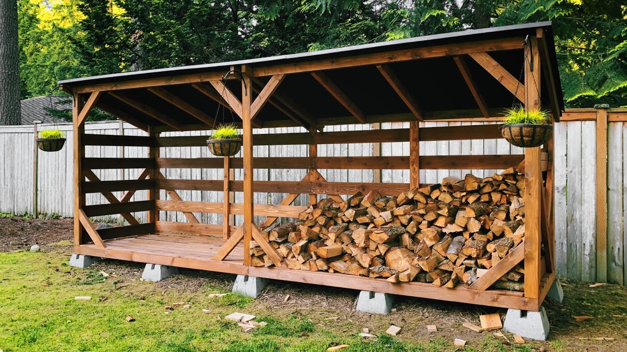 Designing and building a 2 cord cedar firewood shed 