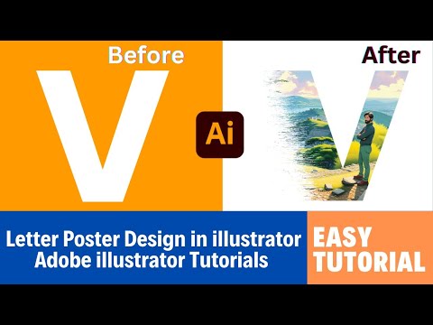 Letter Poster Design in Illustrator - Adobe Illustrator Tutorial 2025 #illustrator