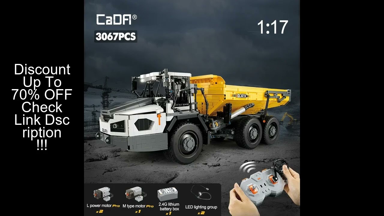 3067Pcs CADA City Remote Control Articulated Dump Truck Car Building Blocks RC Engineering Vehicle B